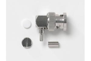 BNC Right-Angle Plug, 50 Ohm, Crimp Type, RG174, 188, 316