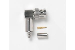 BNC Right-Angle Plug, 50 Ohm, Crimp Type, RG58, 141