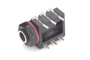 Horizontal 3-Conductor 1/4 In Jack, PCB Mount