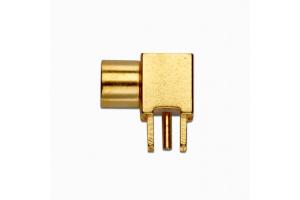 MMCX 50 Ohm Jack, Right-Angle PCB Receptacle