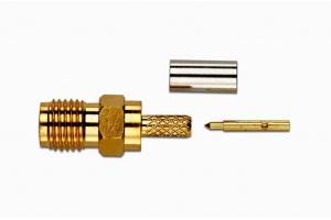 SMA 50 Ohm Plug, Straight Crimp, Reverse Polarity