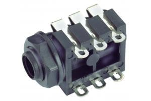 Horizontal 3-Conductor 1/4 in Jack, PC board mount